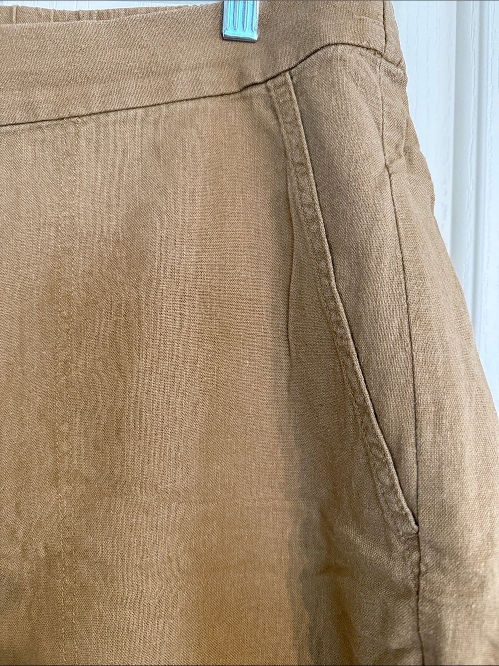 Banana Republic Tan Linen-Blend Pull-On Shorts with Pockets XL - Picture 2 of 3